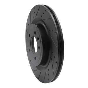 Land Rover Range Rover Sport Brake Rotor (1) - Rear Left - R1 Concepts - Drilled & Slotted - Black - `14-`24